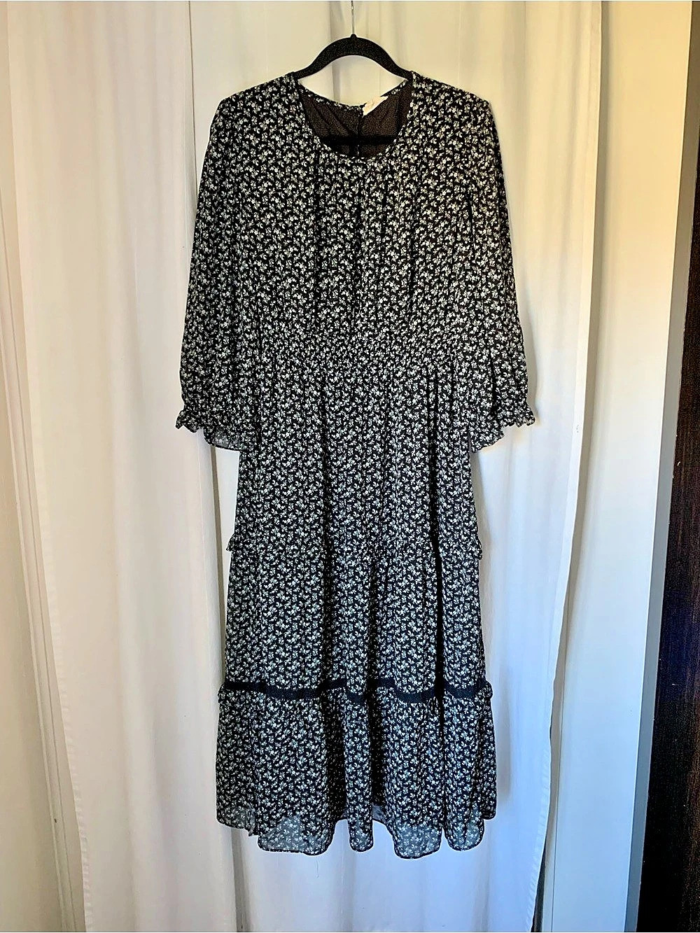 Orange Creek Floral Maxi Dress in Black & White Size XL Like New